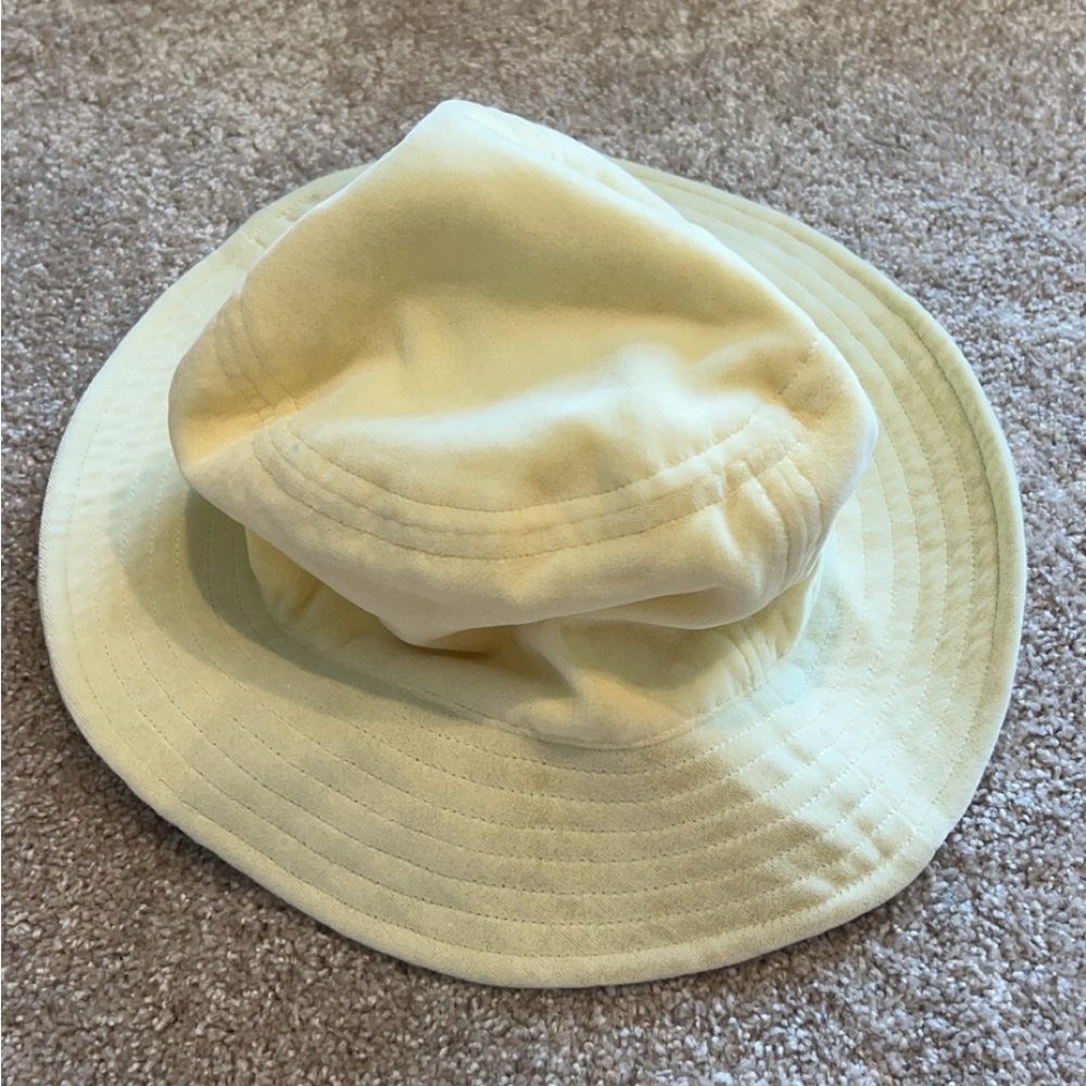 Custom yellow suede bucket hat